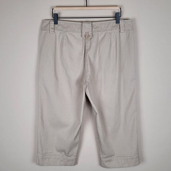 Sandro Sportswear Relaxed Cropped Capri Pants Light Brown Beige Size 10 - Picture 2 of 13